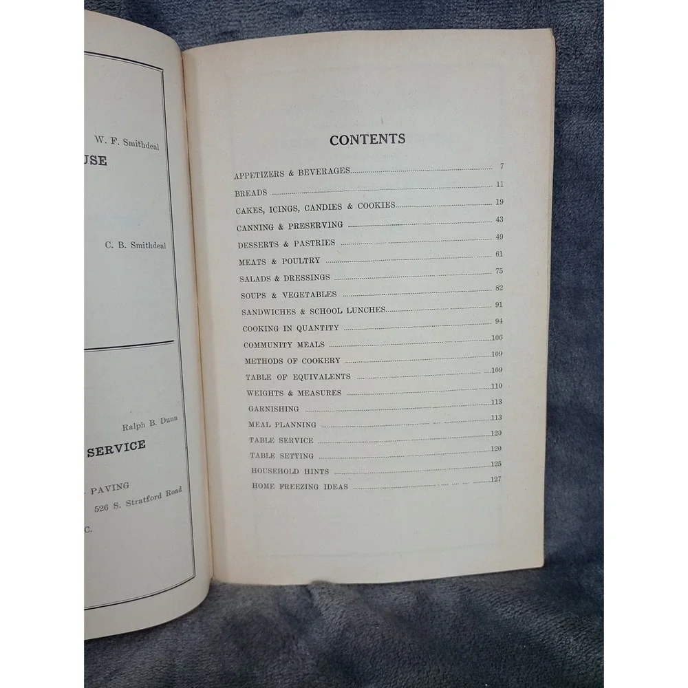 Maples Springs Methodist Church Cookbook 1950  First Edition Winston-Salem, NC‎